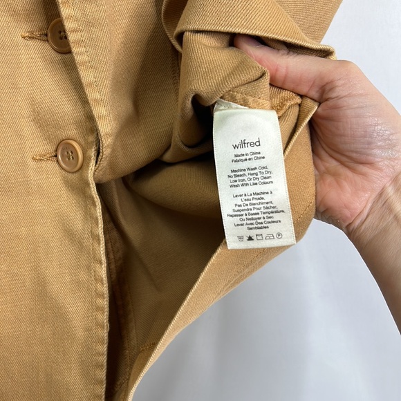 Wilfred Aritzia pocketed cotton/spandex button down midi skirt - Picture 4 of 6